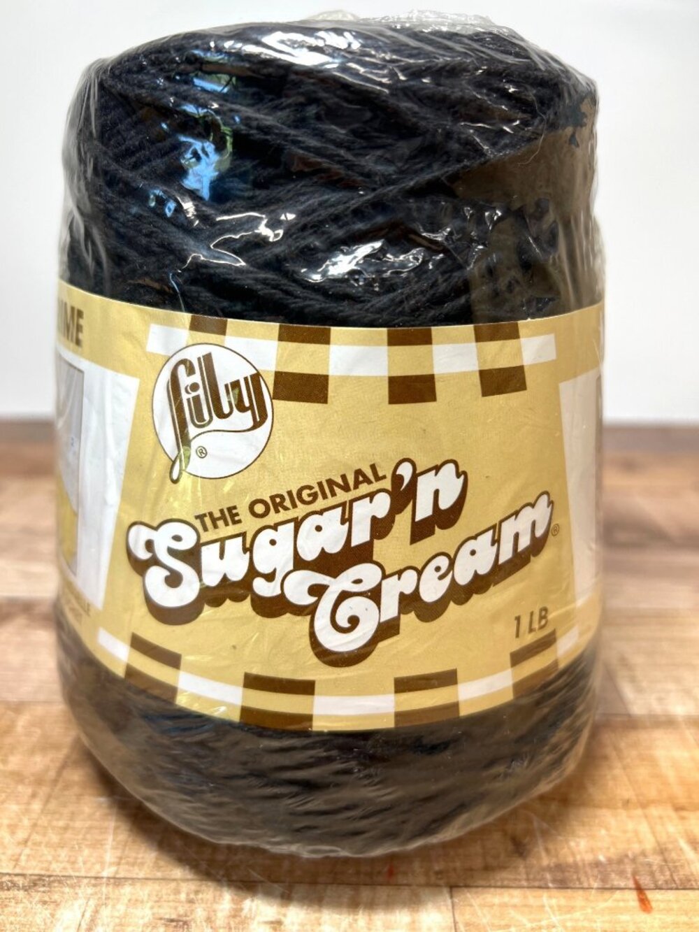 Lily Sugarn Cream 1 LB Black Yarn 100% Cotton Worsted 4-Ply Knitting & Crochet